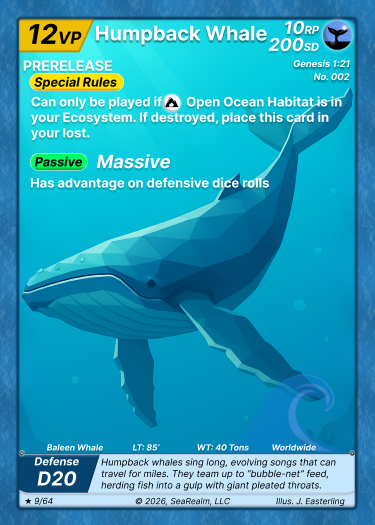 Humpback Whale SeaRealm card